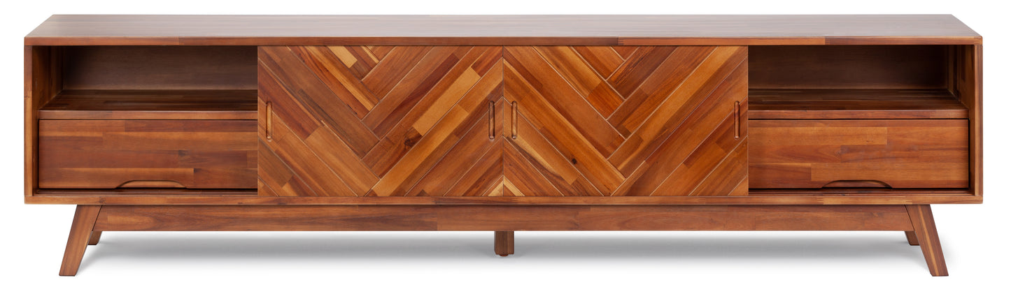 Herringbone TV Stand Low