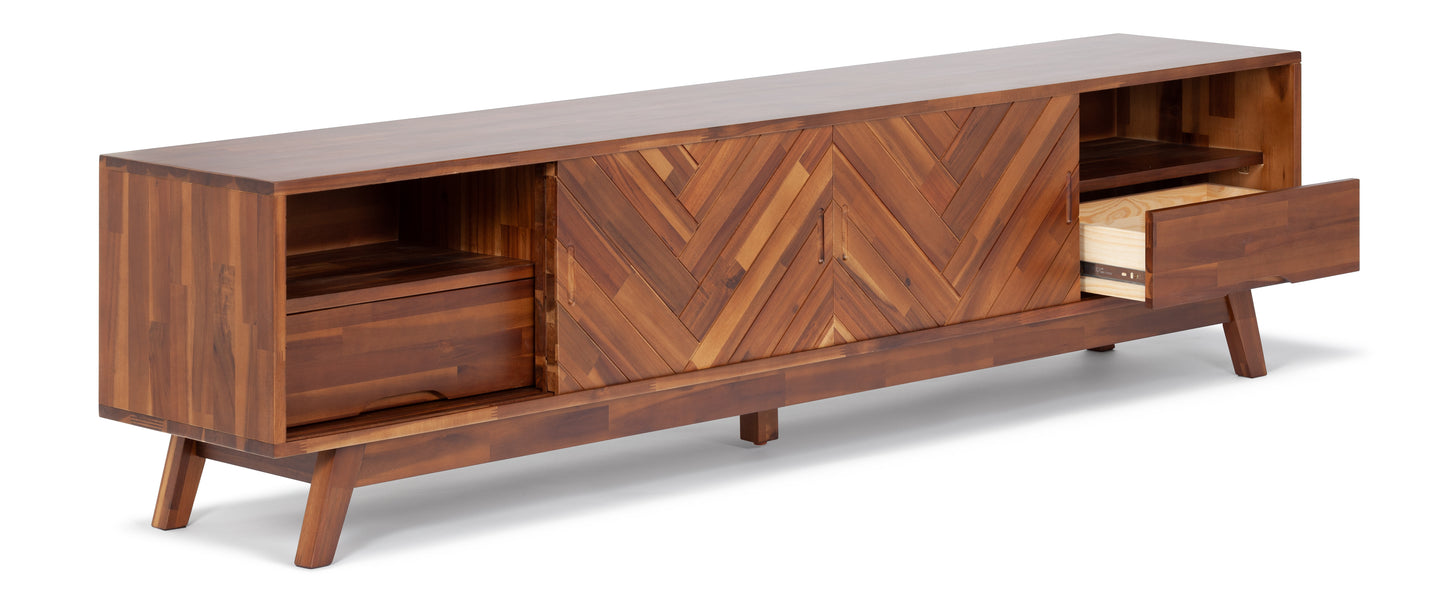 Herringbone TV Stand Low